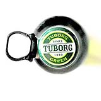 Beer bottle with a ring pull opening tab