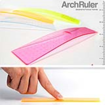 Arched ruler is easier to pick up