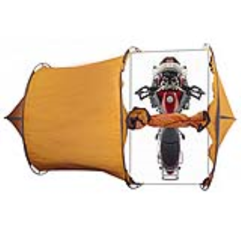 Tent with an area for your motorbike