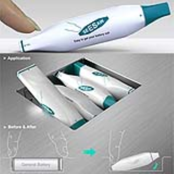 Seesaw shape makes removing batteries easier