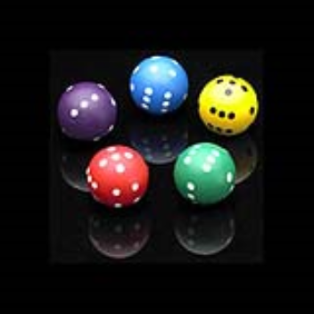 Round shaped playing dice