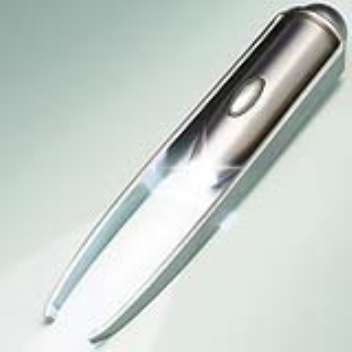 Tweezers that have a bright white LED light incorporated