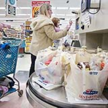 A supermarket has equipped itself with self-checkout lanes with automated easy scan machines