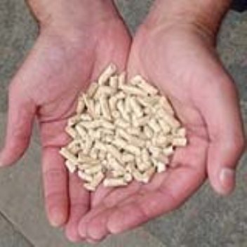 Wood fuel made from compressed sawdust