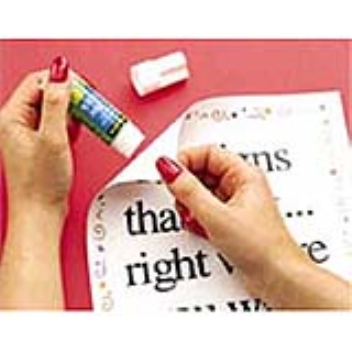 A glue stick that is designed to create instant, re-positionable sticky notes