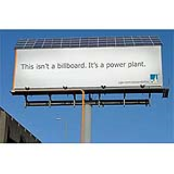 Billboard generates electricity via solar panels