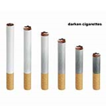 A cigarette which changes to black