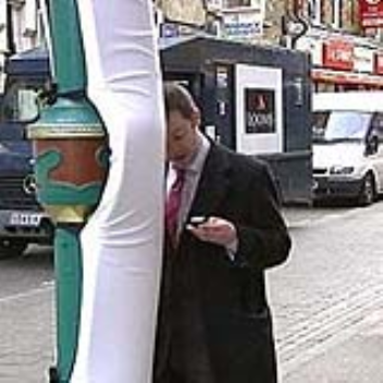 Lampposts with padding for distracted humans