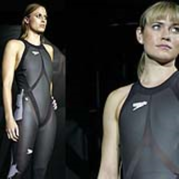 A water-repellent and lightweight swimsuit with ultrasonically welded seams help reduce drag