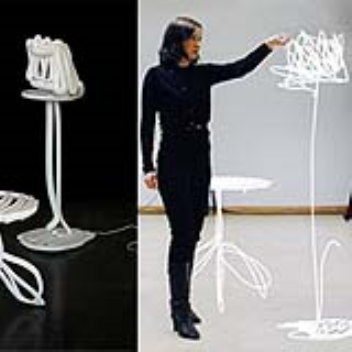 Furniture created by making a sketch in the air