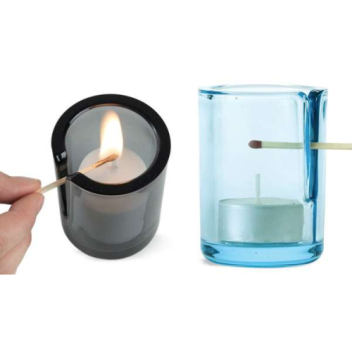 candle holder with slit for lighting the candle