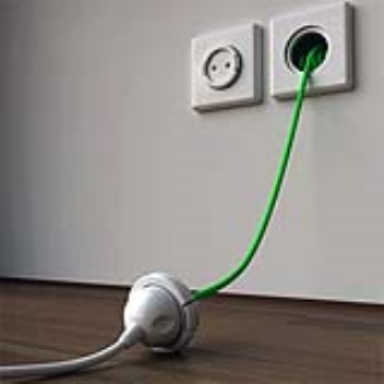 Extension cord hidden in the wall socket