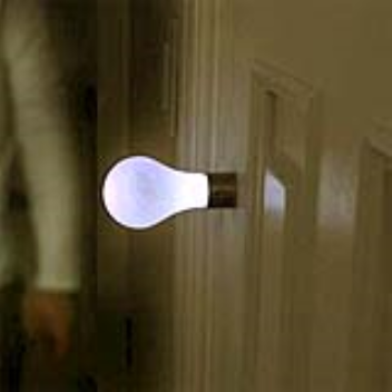 Door knob with a built-in light