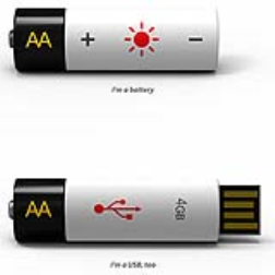 Battery and USB drive combined