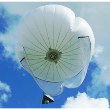 An emergency radio relay network that hangs beneath a large, tethered balloon.