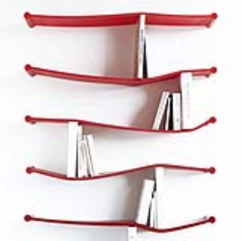 flexible bookshelves can be stretched for different book sizes