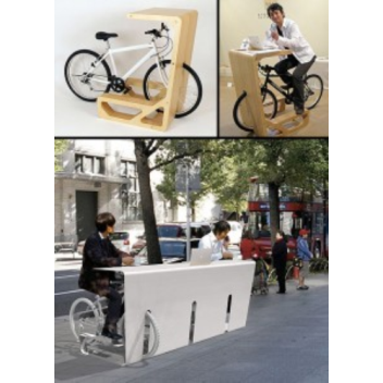 This bike rack is also a desk