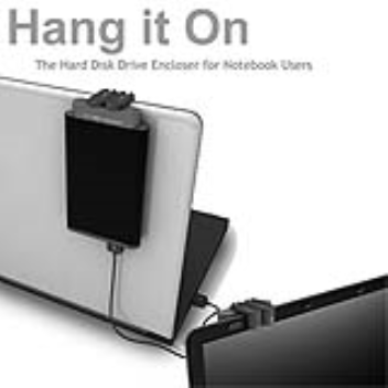 Hard drive encloser for hanging a hard drive on your laptop screen