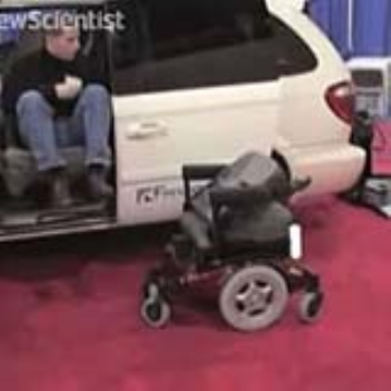 Wheelchair which self mounts to a vehicle