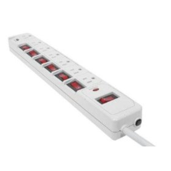 Surge protector that has individual switches for each outlet