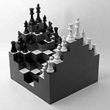 Chessboard with a a3D terrain