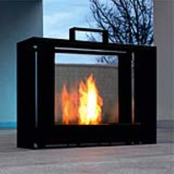 Smokeless fireplace which can be moved around