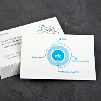 a sample of the Moo NFC business card