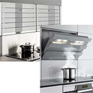 Cooker hood that folds flat against the wall