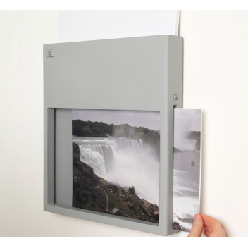 A wireless wall-mounted printer that doubles as a picture frame, and a desktop printer