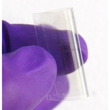 Because they are both transparent and flexible, the chips could allow touch screens to double as a memory location (Photo: Tour Lab/Rice University)