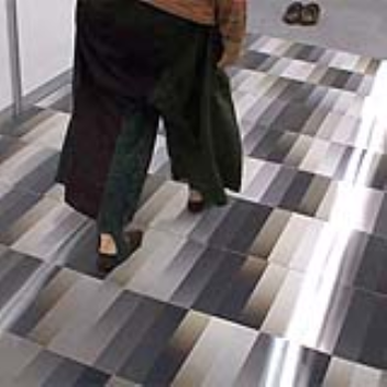 Lenticular flooring sub-consciously guides pedestrians