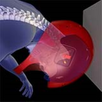 Double shell design in a helmet prevents spinal injury