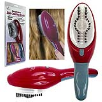 Hair brush filled with hair colouring