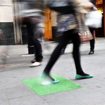 Pedestrian footsteps converted into energy