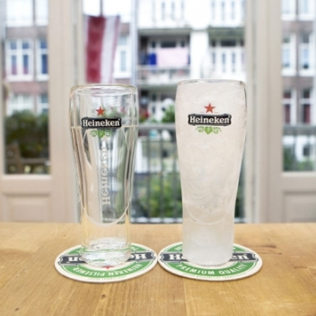 glass designed to cool down warm beer