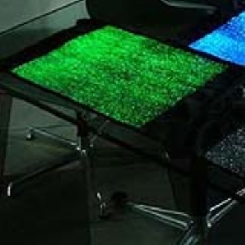 Table runners made from fibre optics that glow in the dark