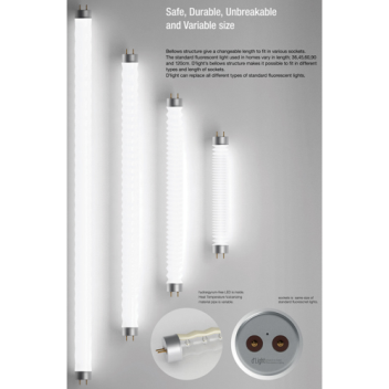 Expandable tube light made from heat resistant tempered silicone material