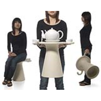 Stool that can also be used as a tray