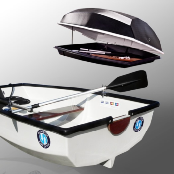 The UK-made Boatbox is made from UV-stable ABS plastic, and consists of two basic parts.