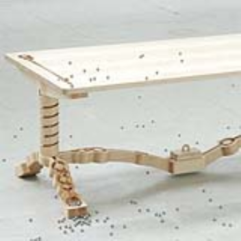 Table with tracks for marbles