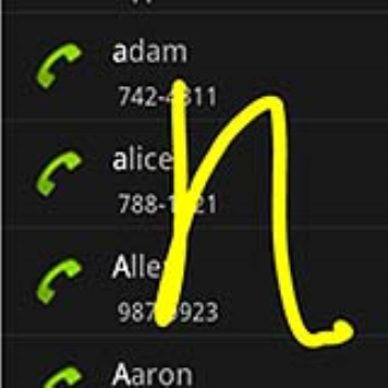 search contacts by drawing letters