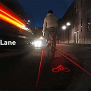 Laser projects a virtual bike lane onto the ground