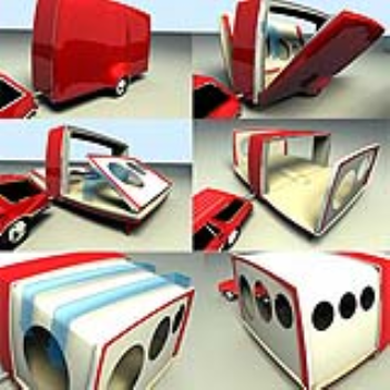 An ultra-flamboyant foldable caravan