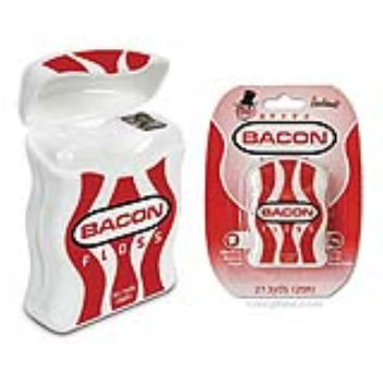 Dental floss with a bacon taste