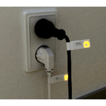 Plug allows the user to easily recognise which appliance a plug belongs to at a multi-outlet socket,