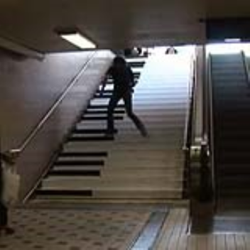 Interactive stairs lead to more people on stairs than escalators