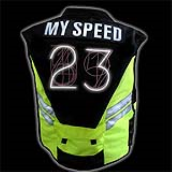 Bike vest that shows your speed