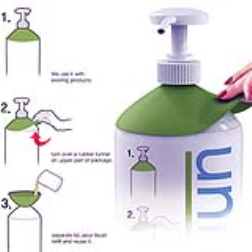 Bottle with reversable silicon flap that acts as a funnel