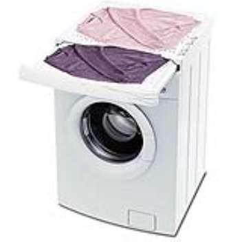 Washing machine with a perforated tray to safely dry your hang dry clothing