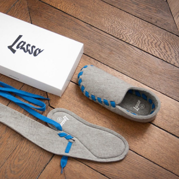 Lasso Flat-Packed Slippers arrive in a slim box ready to be assembled